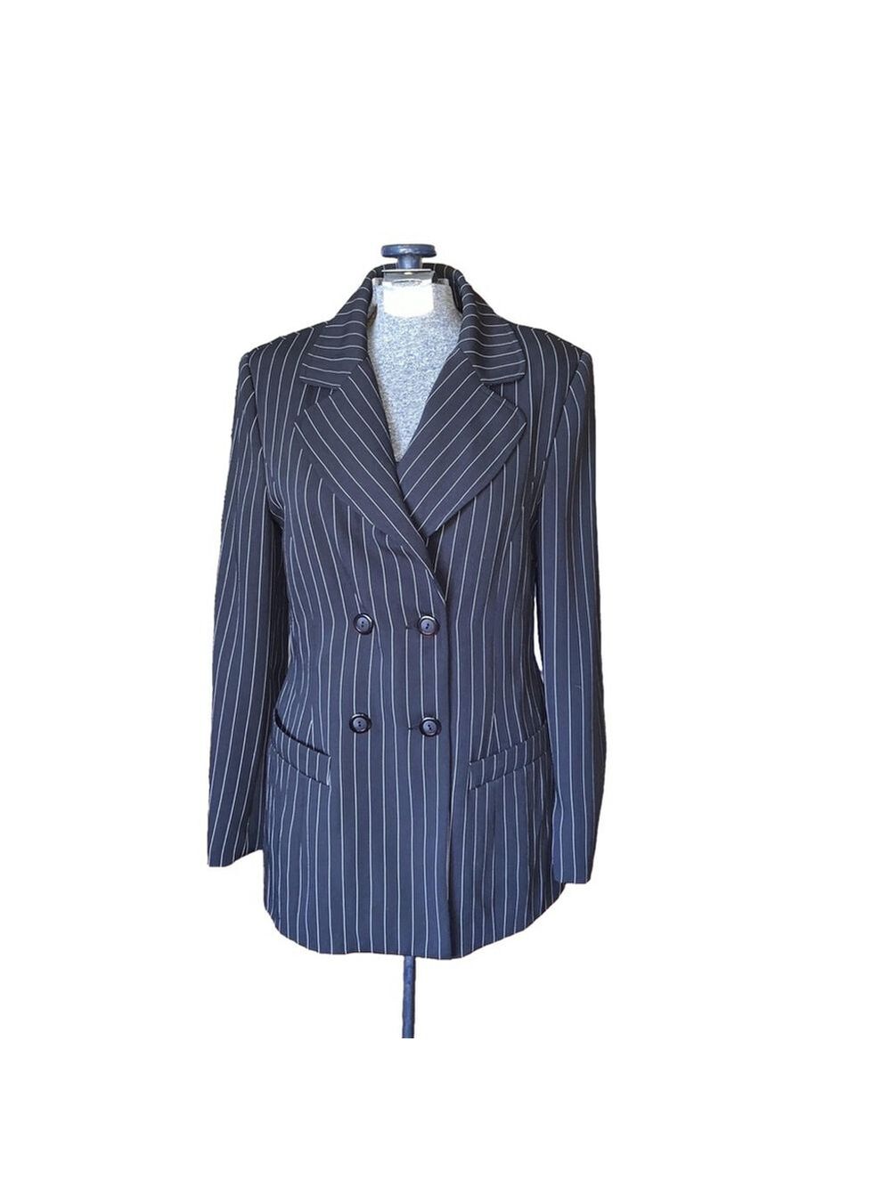 Women's A Wear Blazer Size 8 Black Pinstripe